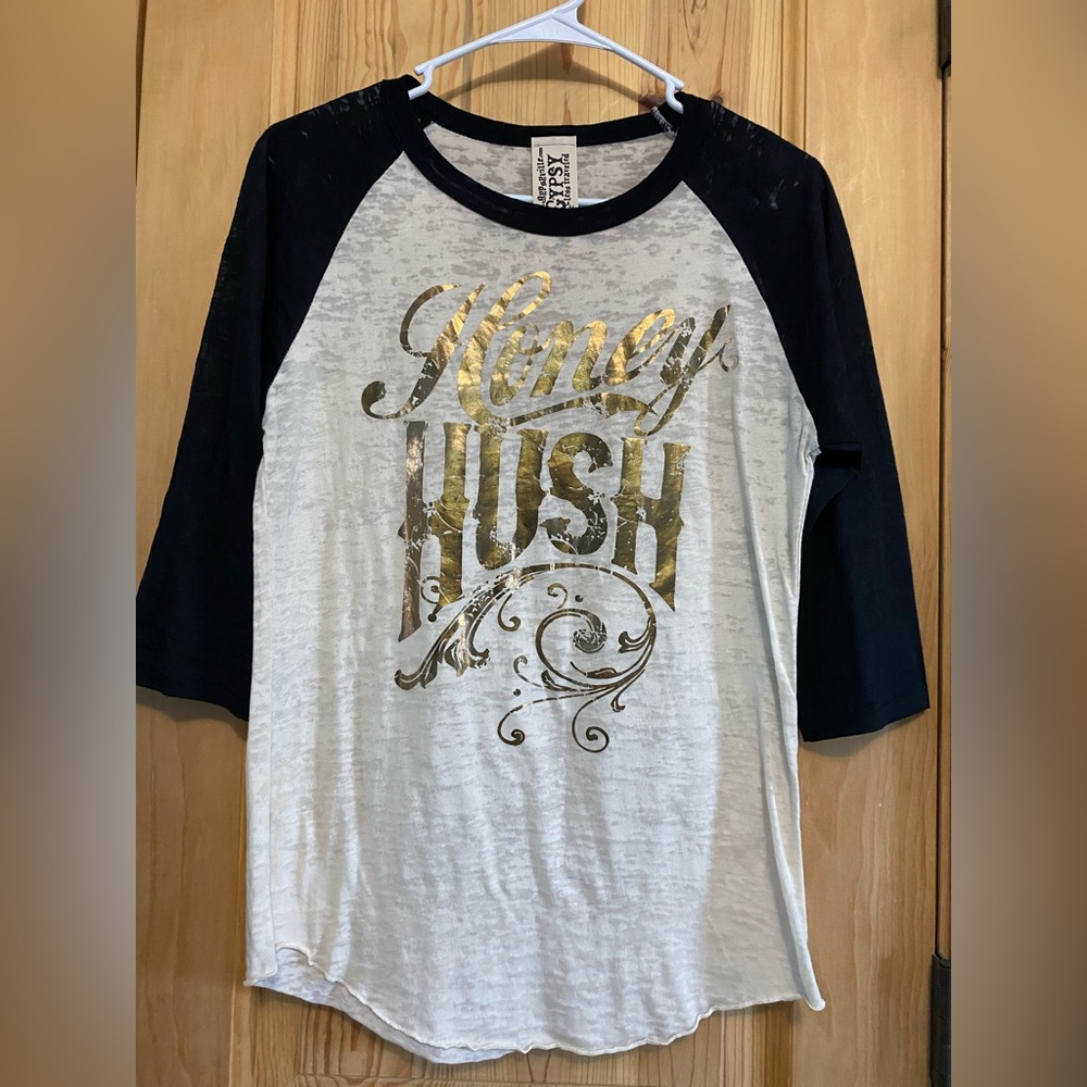 Junk Gypsy HONEY HUSH Quarter Length Baseball Style Long Sleeve Small
